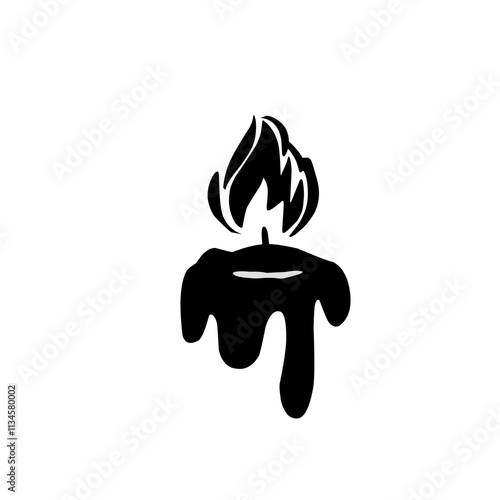 Candles with fire silhouette Vector