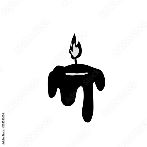 Candles with fire silhouette Vector