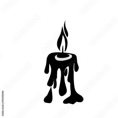 Candles with fire silhouette Vector