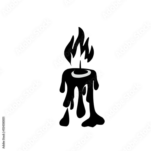 Candles with fire silhouette Vector