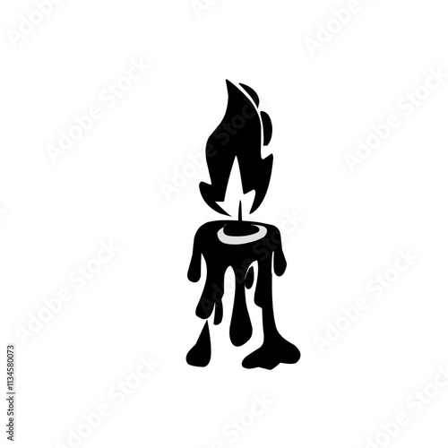 Candles with fire silhouette Vector