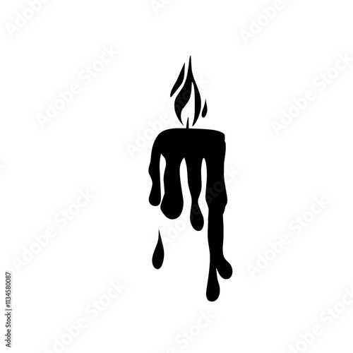 Candles with fire silhouette Vector