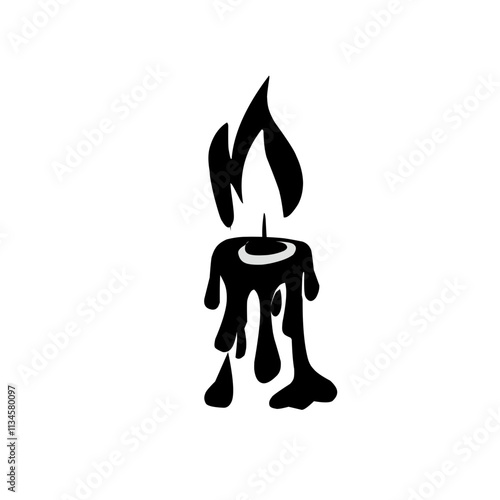 Candles with fire silhouette Vector