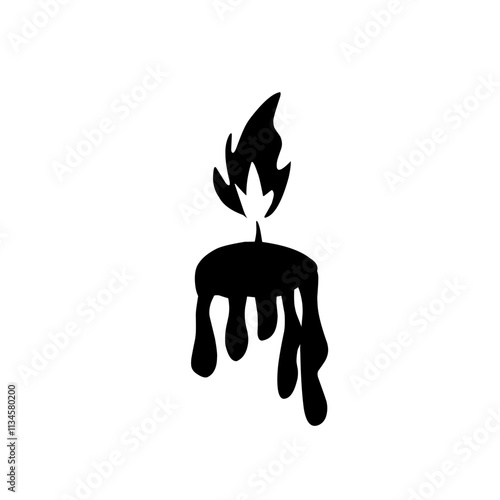 Candles with fire silhouette Vector