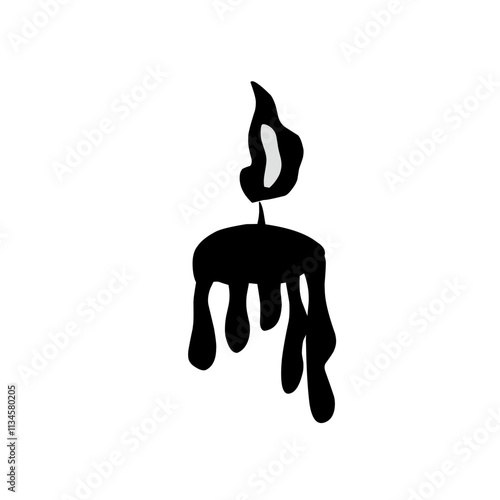 Candles with fire silhouette Vector