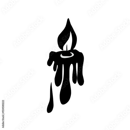 Candles with fire silhouette Vector