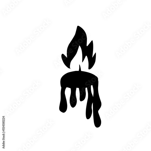 Candles with fire silhouette Vector