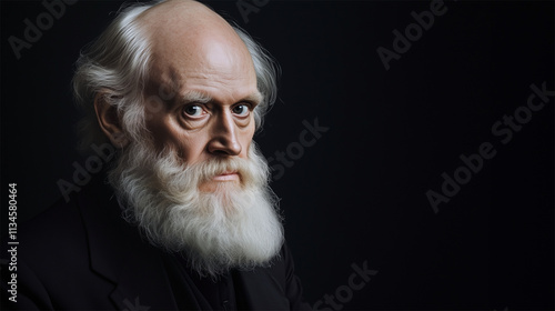 Aged Charles Darwin facial reconstruction based on 1874 Elliott & Fry photograph  
