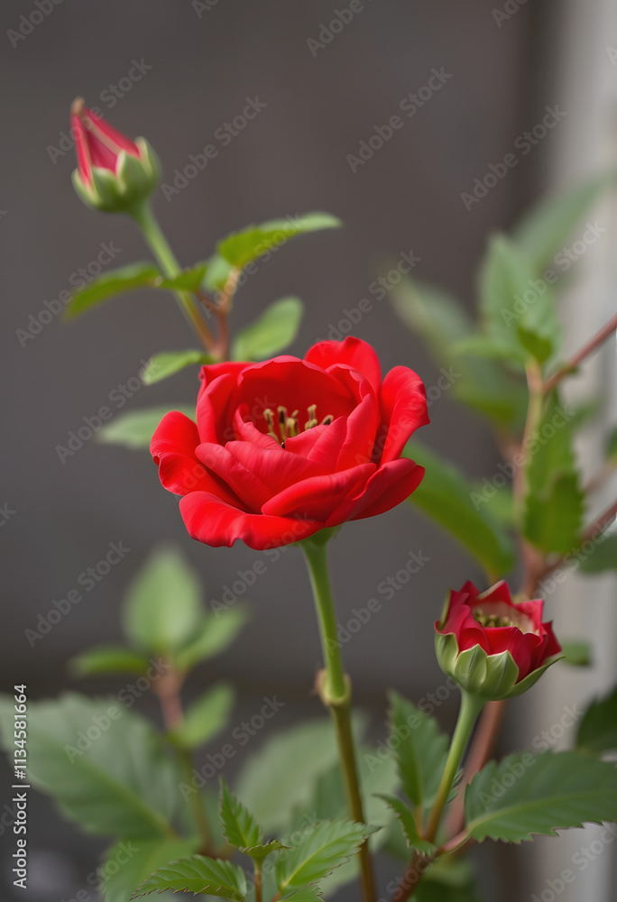 Obraz premium Red beauty, with white tones