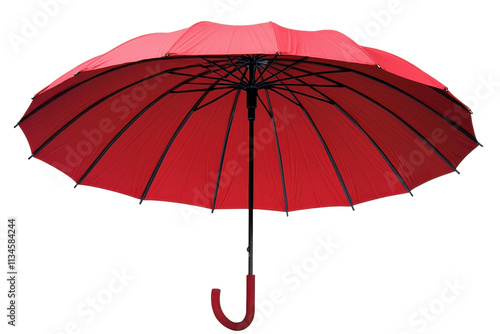 Red Umbrella Open Isolated on PNG Transparent Background photo