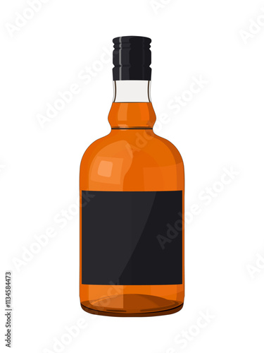 strong alcohol. bottle of whiskey. vector