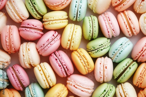 Colorful macarons arranged neatly showcasing a variety of flavors and pastel hues for a delightful dessert experience