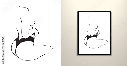 Sexy Girl curvy body shape illustration