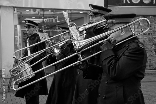 Obraz na plátně Members of the Salvation Army performing .