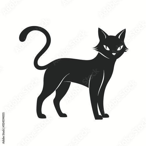 Sleek Cat Silhouette Design icon vector for web and mobile app