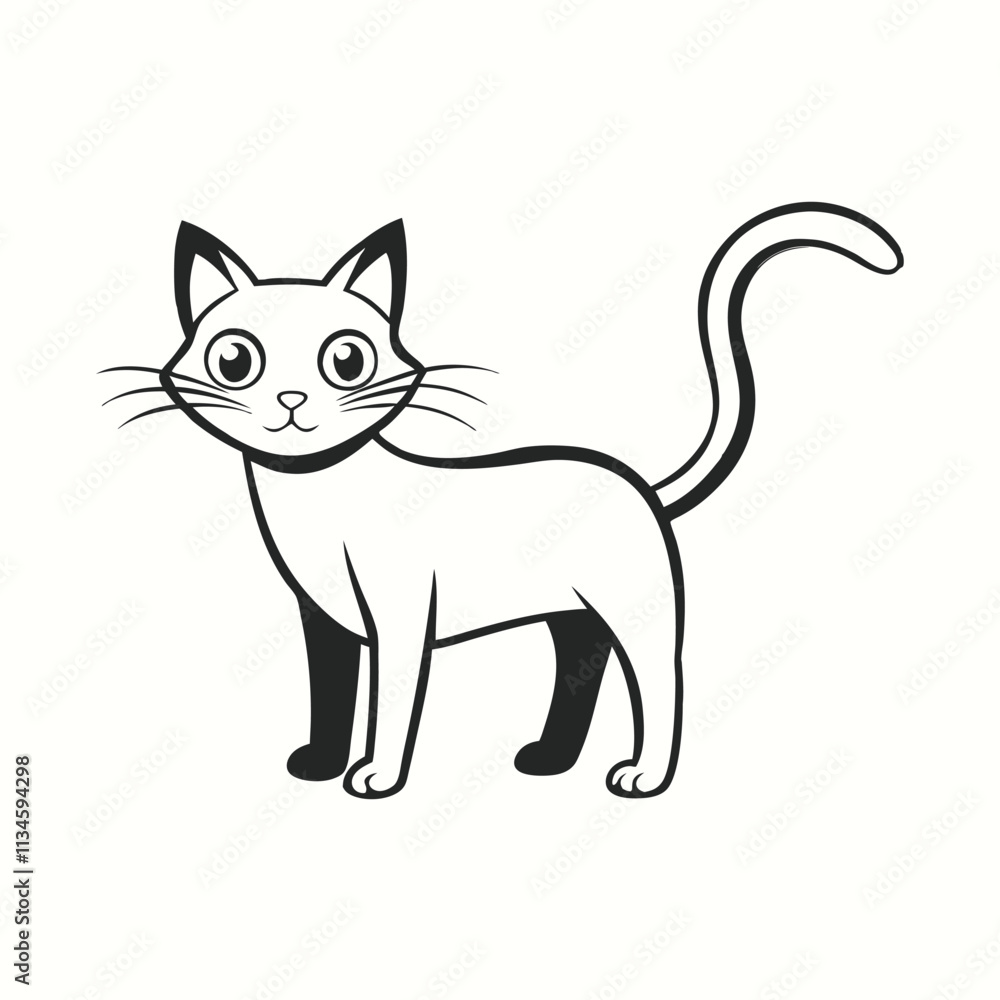 Sleek Cat Silhouette Design icon vector for web and mobile app Sleek Cat Silhouette Design icon vector for web and mobile app