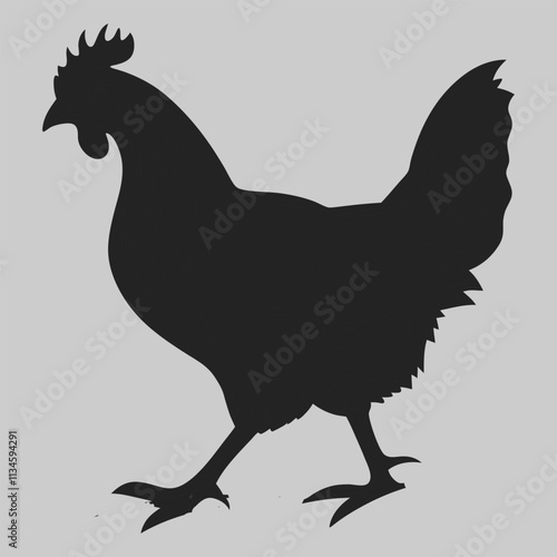 hen silhouette vector art and illustration