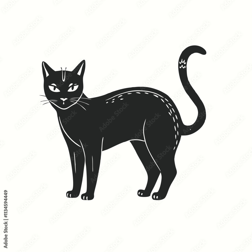 Sleek Cat Silhouette Design icon vector for web and mobile app Sleek Cat Silhouette Design icon vector for web and mobile app