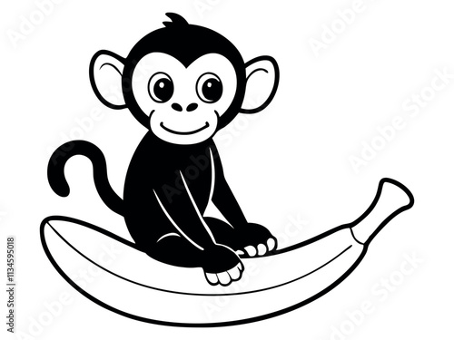 Capuchin monkey vector silhouette on white background. A gibbon on a white background. Wild Animals. Monkey silhouettes isolated. Capuchin monkey and chimpanzee hanging.