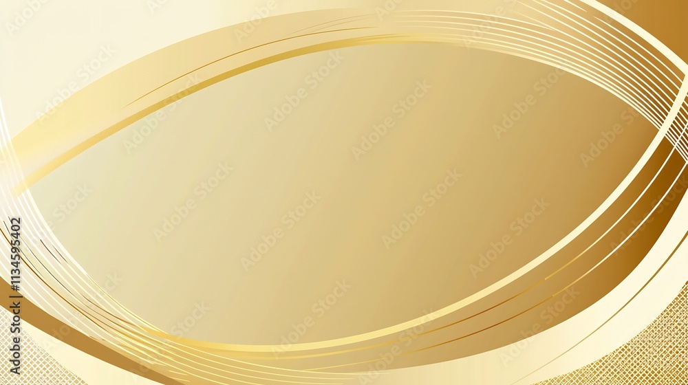 Fototapeta premium Mesmerizing Abstract Golden Geometric Curves and Waves Forming Elegant Minimalist Stylish Backdrop
