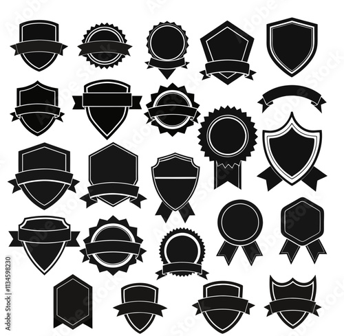 Banner badges collection black vector illustration