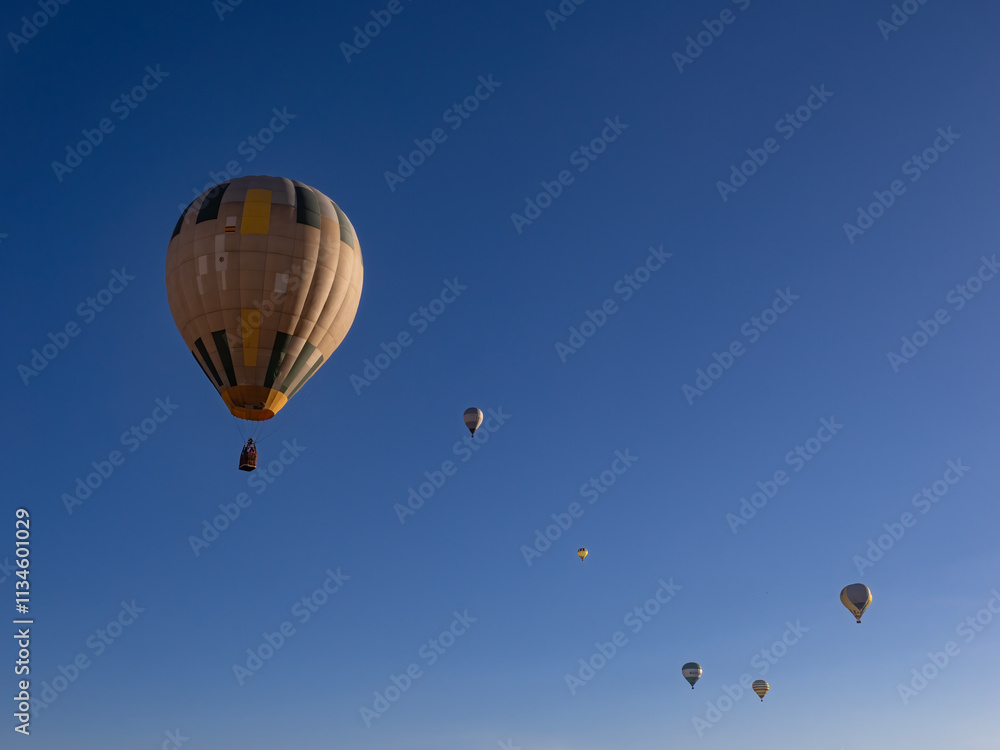 Fototapeta premium Great meeting and exhibition of hot air balloons in Bocairent (Valencia, Spain)
