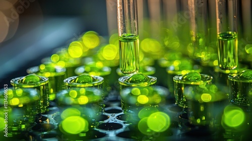 Innovative Green Technology Researcher Developing Biofuel System Using Lab-Grown Materials for Renewable Energy Solutions