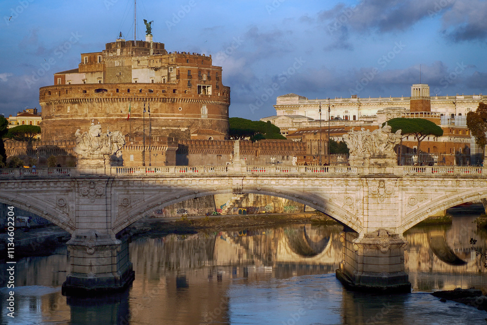 sant'angelo castle rome view from the bridge sant'angelo castle rome view from the bridge