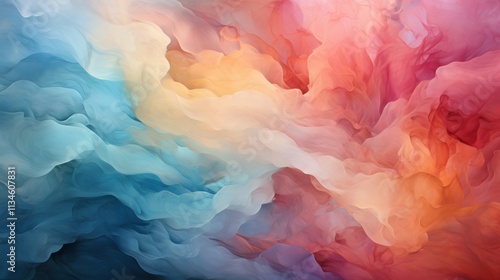 abstract watercolor background Warm Embrace of Colors, An Abstract Art of Clouds and Light
