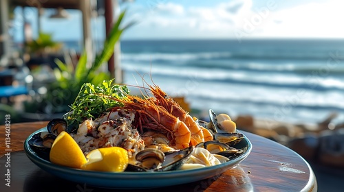 Delicious Seafood Platter Oceanside Restaurant View photo