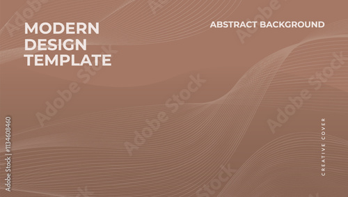 Modern Abstract background in mocha mousse color. Creative horizontal banner, poster, cover. Minimalist cvector design template