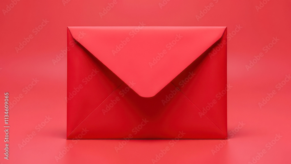 Vibrant red envelope on red background Vibrant red envelope on red background