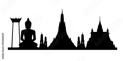 Bangkok skyline silhouette