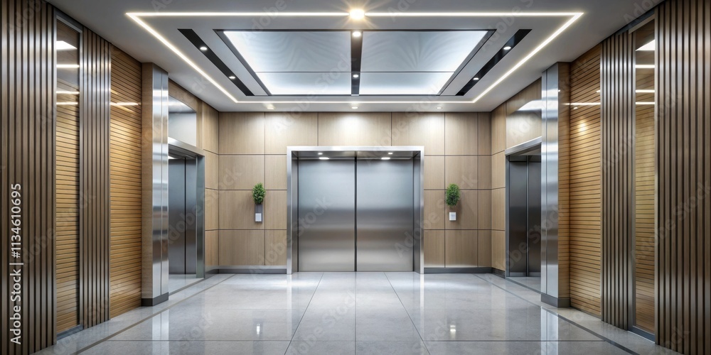 Modern elevator hall interior with sleek design elements and minimalistic decor , elevator, hall, interior, modern Modern elevator hall interior with sleek design elements and minimalistic decor , elevator, hall, interior, modern