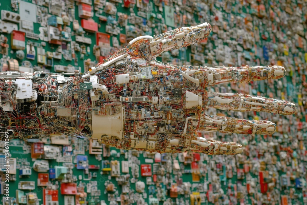 Robotic Hand Constructed from Recycled Electronics