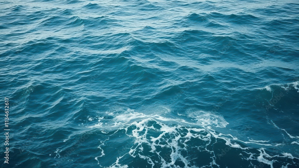 Deep blue ocean, textured waves, white foam crests, crest,current,blue texture Deep blue ocean, textured waves, white foam crests, crest,current,blue texture