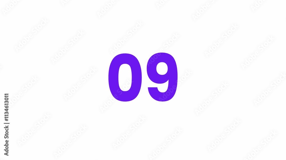 09 or Nine Text Animation. Alpha matte with transparent background 4K resolution. 09 or Nine Text Animation. Alpha matte with transparent background 4K resolution.