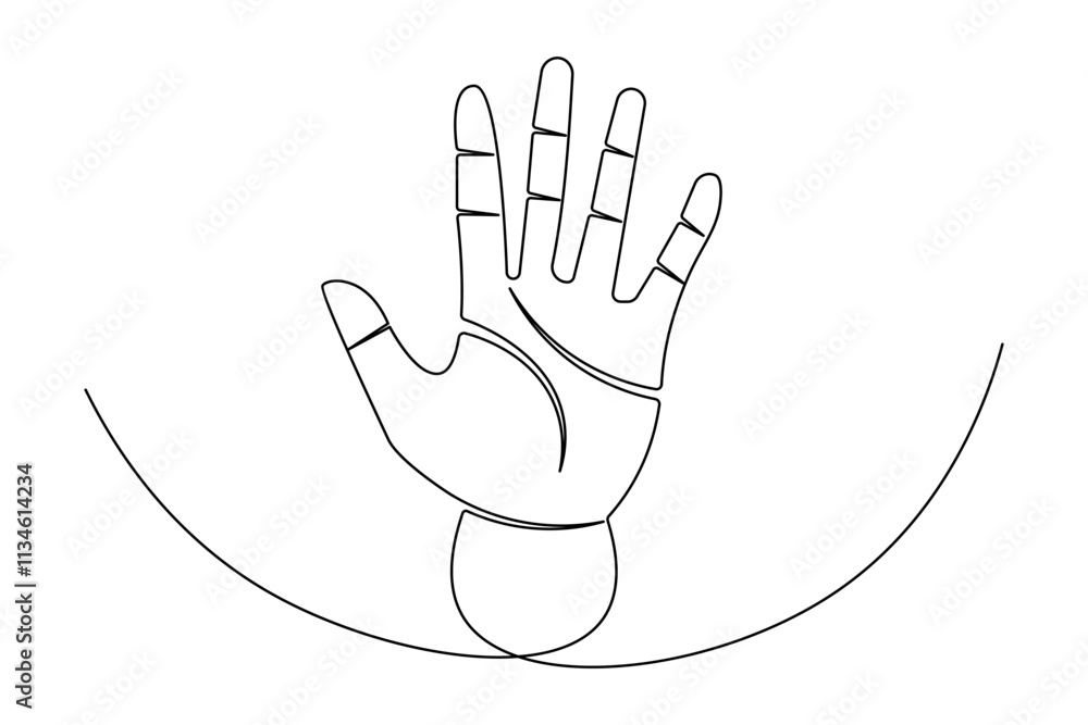 Human hand continuous one line drawing of human arm in isolate outline simple vector icon Human hand continuous one line drawing of human arm in isolate outline simple vector icon