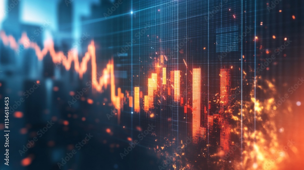 Fototapeta premium Abstract Financial Chart with Data Visualization and Analytics