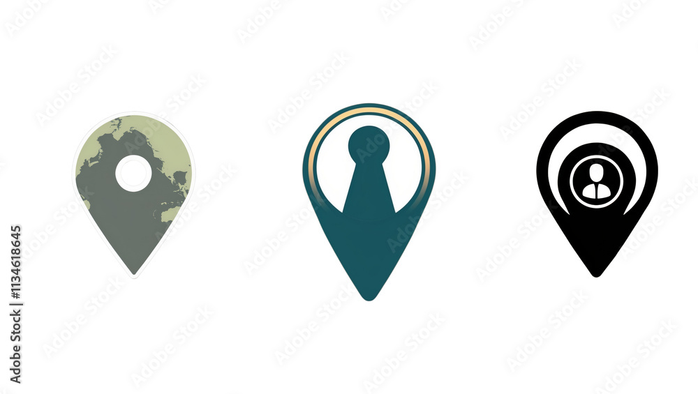 Icon set of location markers digital design event creative studio modern environment graphic perspective seo concept Icon set of location markers digital design event creative studio modern environment graphic perspective seo concept