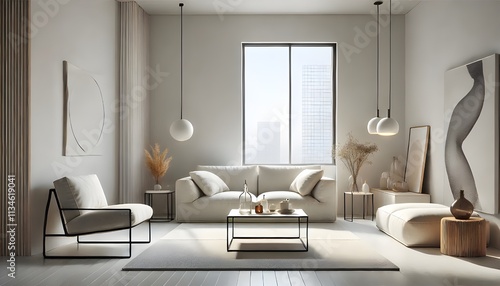 Minimalist Modern Living: A Neutral Oasis.