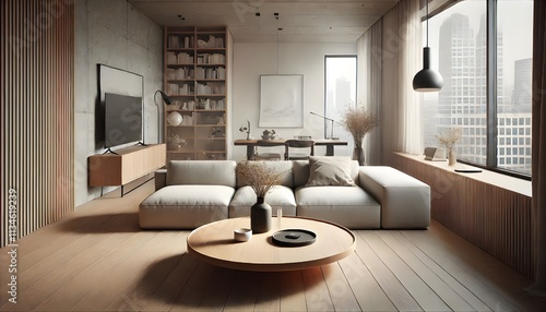 Minimalist City Living: A Calm and Airy Retreat.