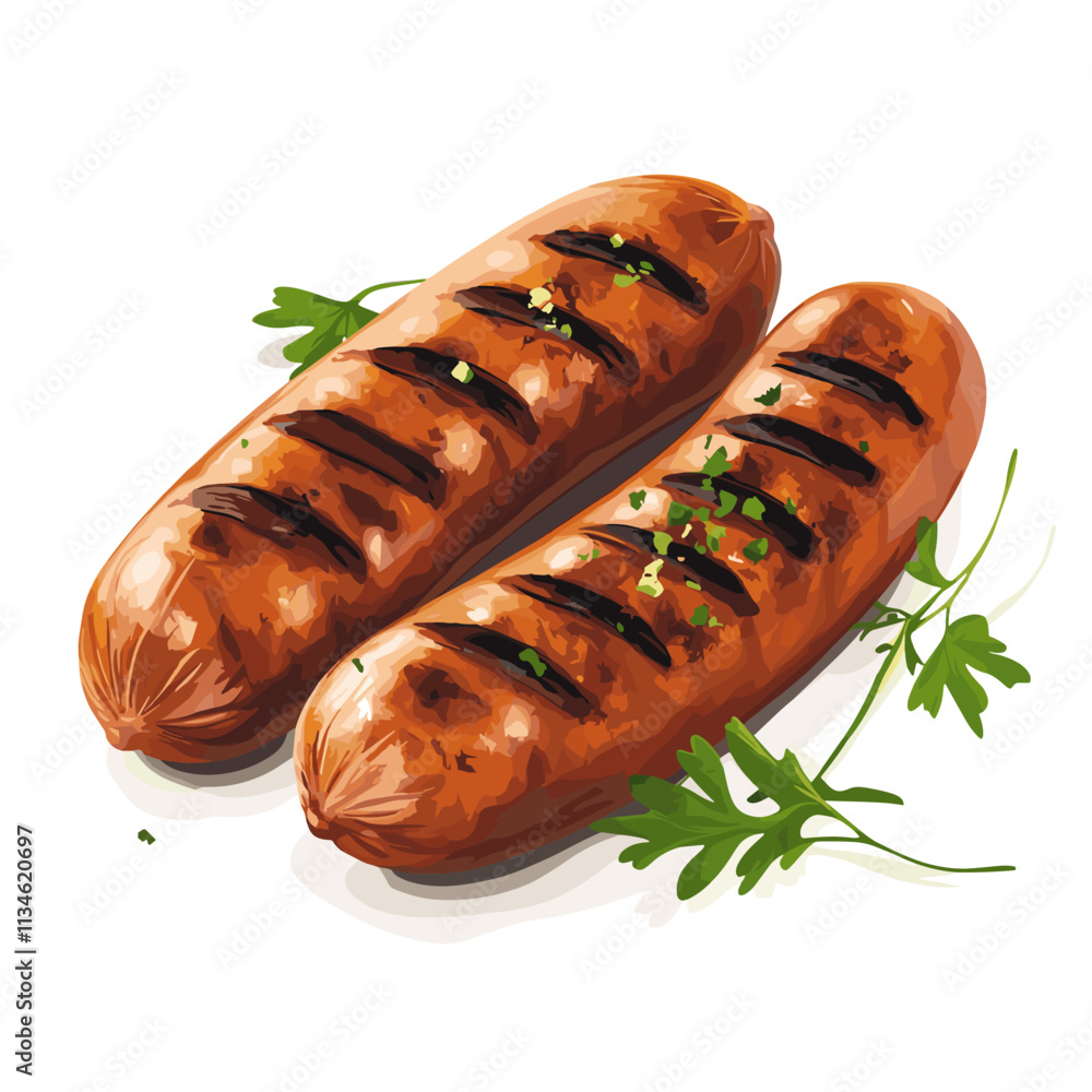 Sausage Vector Illustration hot dog Design. Sausages Street Food Logo Icon Sausage Vector Illustration hot dog Design. Sausages Street Food Logo Icon