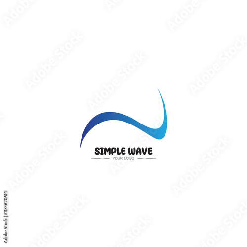 sea ocean wave line logo simple monoline style vector icon symbol illustration