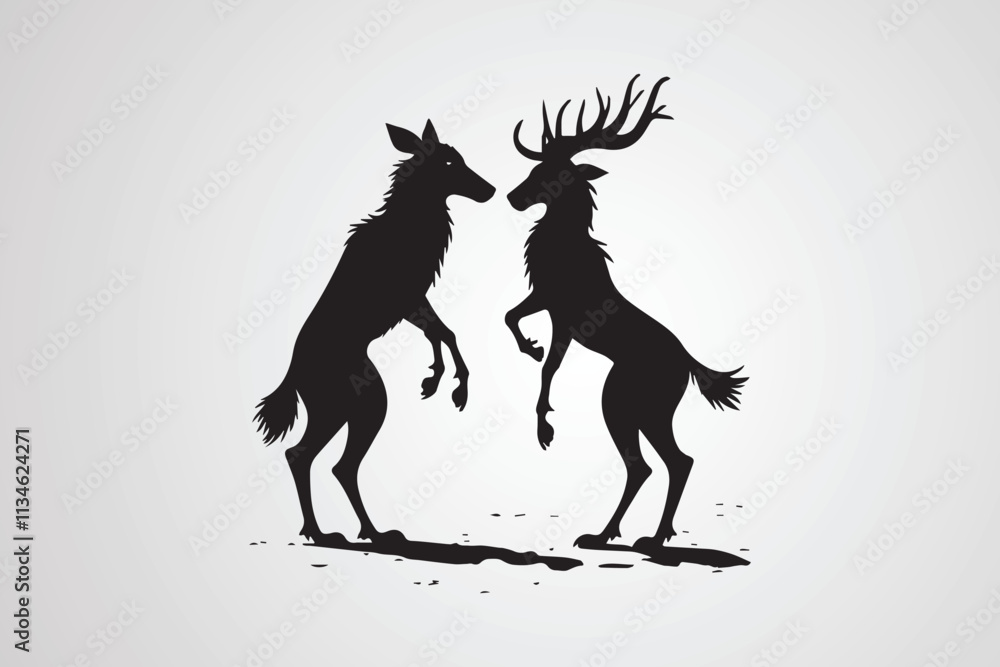 animal silhouettes vector illustration. animal silhouettes vector illustration.