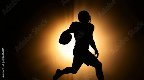 American Football Player Silhouette  photo