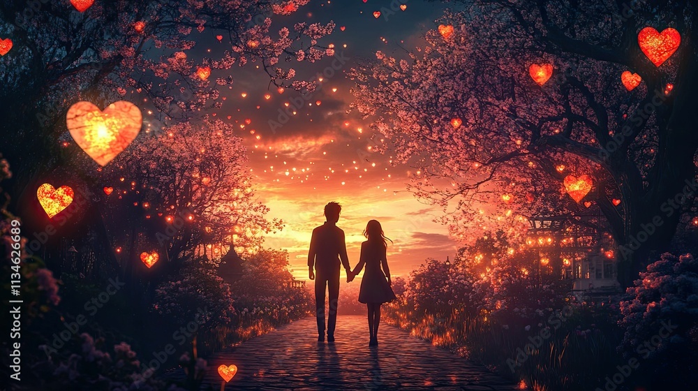 Romantic Valentine's Day celebration in a cozy Romantic Valentine's Day celebration in a cozy
