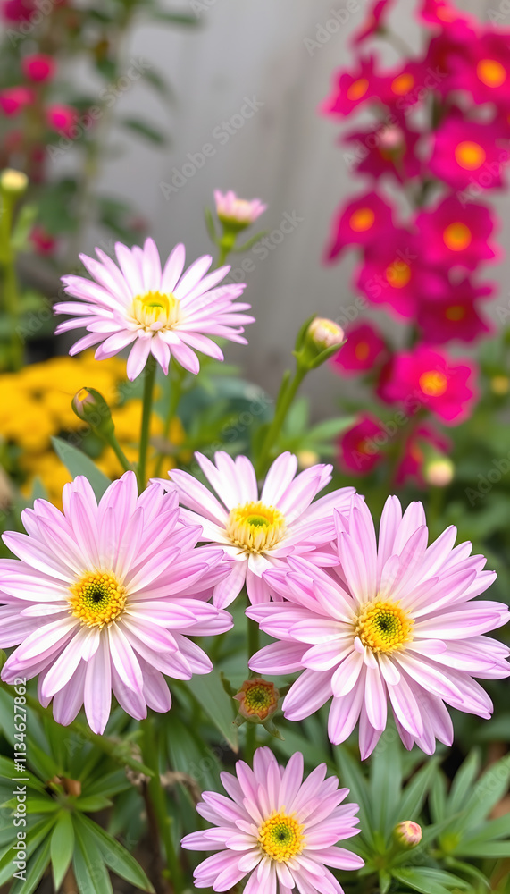 Bright plant flower blossom blooming chrysanthemum floral background nature beauty pink, clipart style, with white tones Bright plant flower blossom blooming chrysanthemum floral background nature beauty pink, clipart style, with white tones