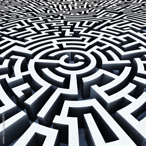 Wallpaper Mural black and white maze Torontodigital.ca