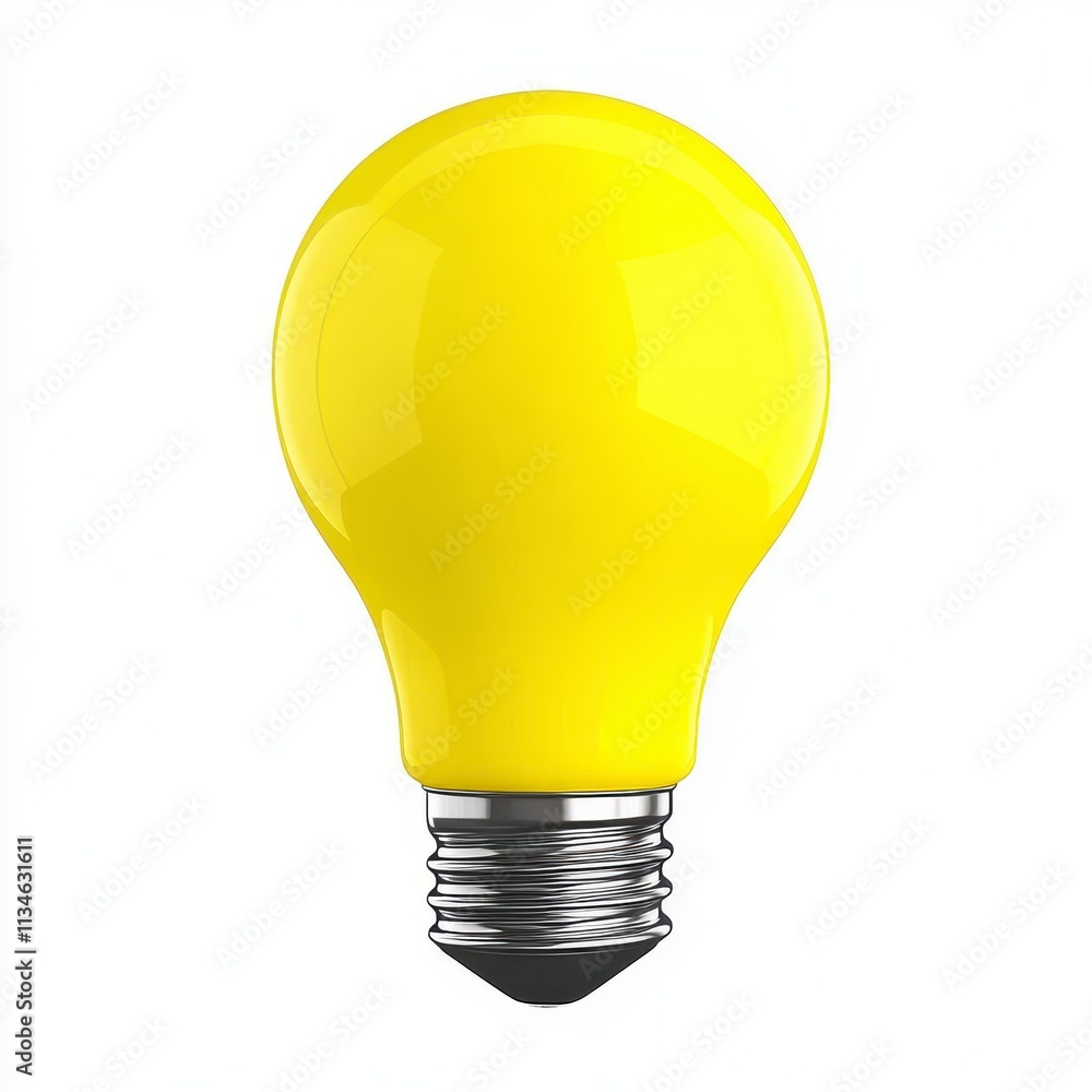 Bright yellow light bulb on white background Bright yellow light bulb on white background